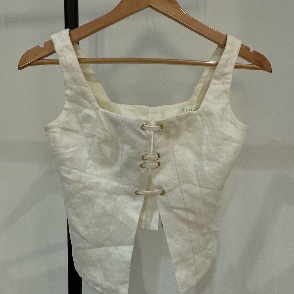 Palm Top - 34 / Coconut Milk KOOKAI white crop top - Picture 7 of 7